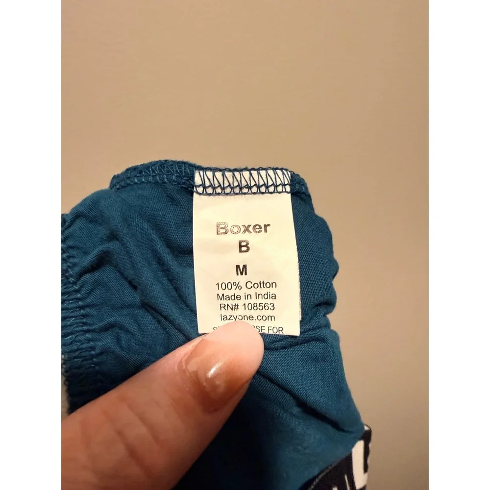 Lazy One Boxer Bacon Wind Teal Men's Medium Cotton Sleepwear Loungewear - Picture 5 of 7